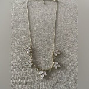 Elegant Floral Marquise Necklace with Opalescent Accents